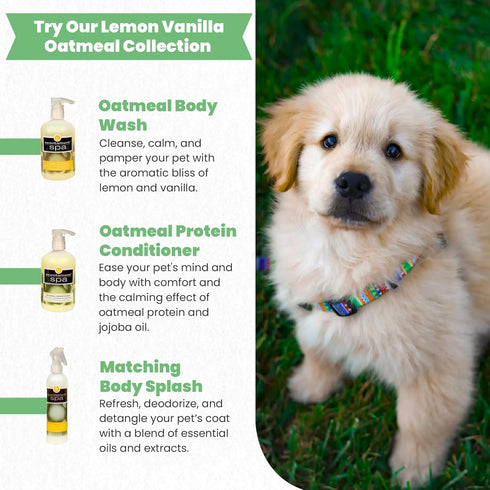 Best Shot Scentament Spa Oatmeal Protein Conditioner - Skin Care Product for Dogs & Cats, Hypoallergenic, Lemon