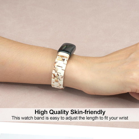 Wongeto Bands for Fitbit Luxe/Luxe SE, Resin Wristband Strap with Stainless Steel Buckle Replacement Accessories