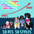 Huhumy 50 Summer Pcs Tie Dye Dog Bandanas Bulk Pet Bibs Colorful Triangle Scarf Tie Dye with Sayings Pet Bandanas