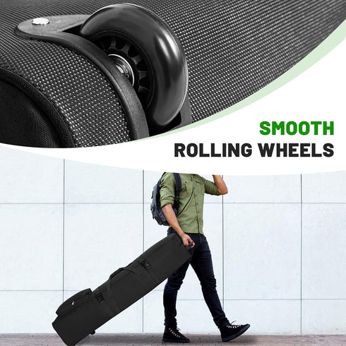 Padded Golf Travel Bags with Wheels, Soft Sided Foldable Covers for Airlines, 900D Heavy Duty Oxford Protection