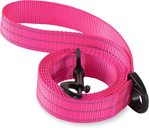 Mile High Life Heavy Duty Dog Leash for Large and Medium Dogs, Reflective Leash for Night Safety (4FT x 3/5''Wide, Hot