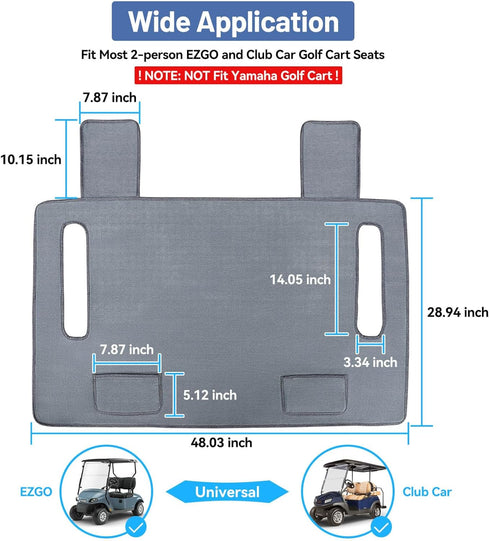 MOSNAI Golf Cart Blanket Seat Covers with 2 Pockets for Club Car DS Precedent EZGO TXT RXV