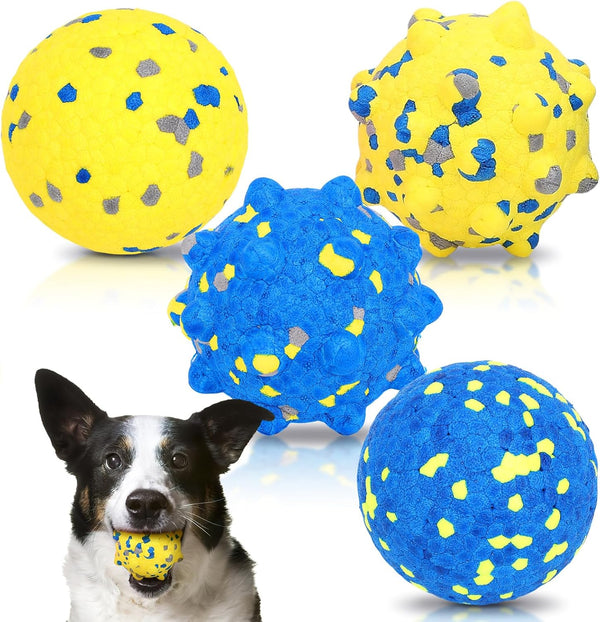 ZESTEFY Dog Balls for Aggressive Chewers, 4PCS Etpu Dog Toy Ball, Tennis Balls