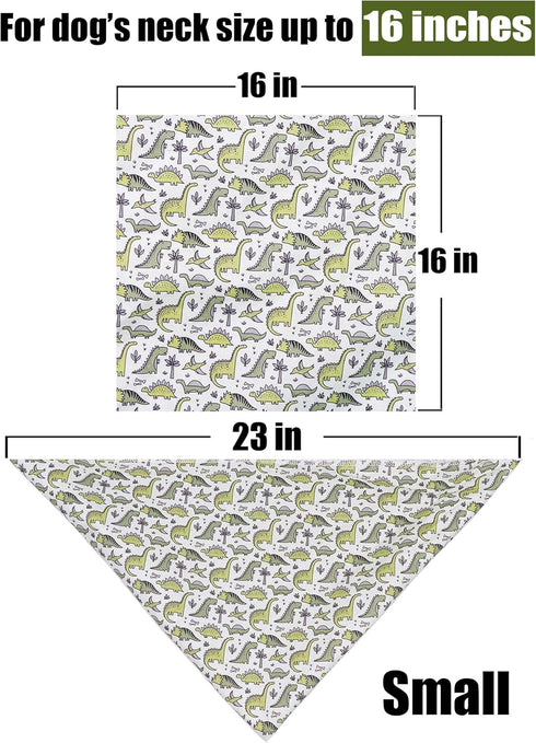 ARING PET Dinosaur Dog Bandanas - Summer Kerchief Triangle Bibs Scarf for Puppy Small Medium Large Dogs, Size S