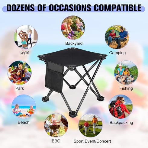 2 Pack KABOER Folding Camping Stool Portable Outdoor Camping Chair for Fishing BBQ Hiking Gardening Beach Travel