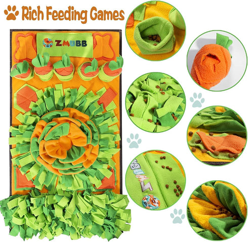 (31''x19'') Pet Snuffle Mat for Dogs Sniff Mat Nosework Feeding Mat Slow Feeder Interactive Dog Puzzle Toys
