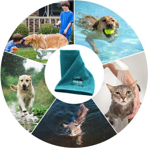 DAN RIVER 100% Cotton Dog Bath Towel, Ultra Soft 450 GSM, Quick Drying, Lint-Free Cat and Dog Grooming Towel, 20x40