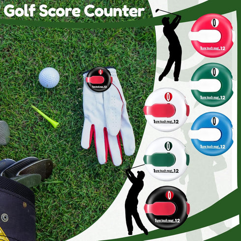 Frienda 6 Pieces Mini Golf Score Counter - Simple Attachment Scorekeeper Up to 12 Shots with One Touch Reset