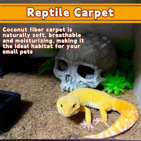 Hamiledyi Reptile Carpet Coconut Fiber Substrate, Coco Liner Roll 157x15.7in for Lizard Cage Mat and Garden Decoration