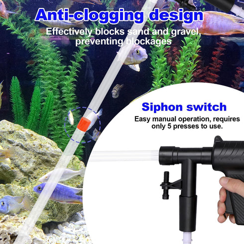 Fukaisu 12pcs Fish Tank Cleaner Kit, Multi-Functional Aquarium Tank Vacuum Gravel Cleaning Tool Kit with Magnetic Glass