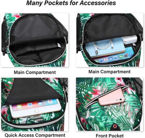 MOSISO Sling Backpack, Travel Hiking Daypack Pattern Rope Crossbody Shoulder Bag, Palm Leaf Flower Design