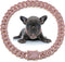 LEIFIDE Dog Cat Chain Collar, Diamond Collar 12 mm Wide for Cat Metal Small Dog, Pet Crystal Necklace Accessories (Rose