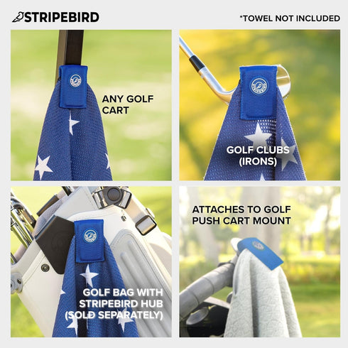 Stripebird Magnetic Clip for Any Towel, Highest Strength Magnet for Golf Towels, Removable Magnetic Towel Clip