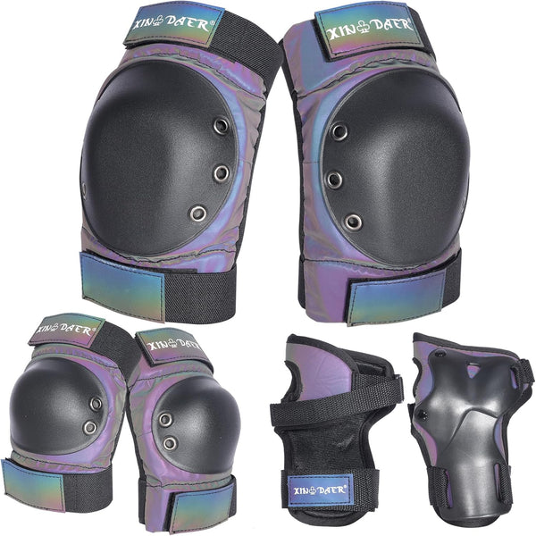 Skating Protective Gear Adult, Knee Pads for Youth/Women/Men, Skate Pads with Elbow Pads and Wrist Guards