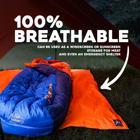 Multicloth 2.0 Water Resistant Ultralight Backpacking Camping Tarp | 1.9oz Orange | 56 x 72 inches