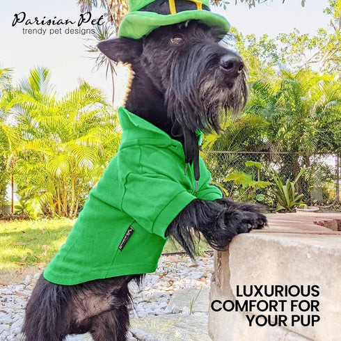 Dog Polo Shirts - Solid Green, Summer Pullover - Button Collar, XXS by Parisian Pet