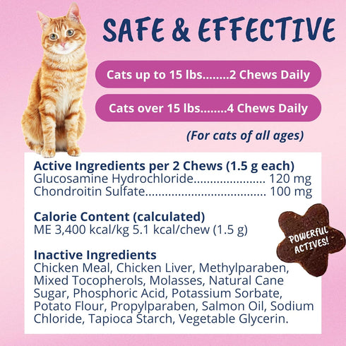 Under The Weather Pet Mobility Chews for Cats | Helps Prevent Joint Issues for Aging Cats | 60 Star Shaped Soft Chews