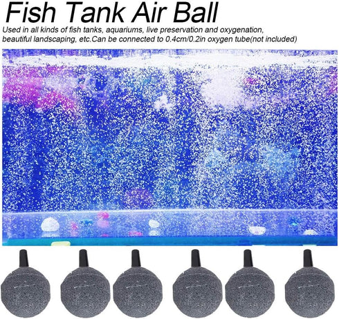 Aquarium Bubble Stone, 6 PCS Air Stone Bubble Ball Shape 25mm Mineral Bubble Diffuser Airstones for Fish