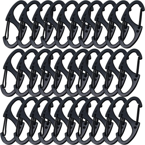 Small Carabiner Clips 1.6 inch (41mm) Metal Double Sided Spring Gate Snap Hooks for Keychain Accessories