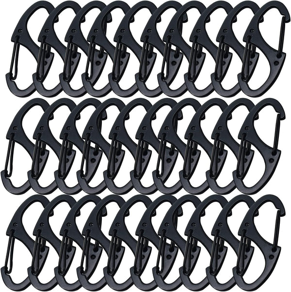 Small Carabiner Clips 1.6 inch (41mm) Metal Double Sided Spring Gate Snap Hooks for Keychain Accessories