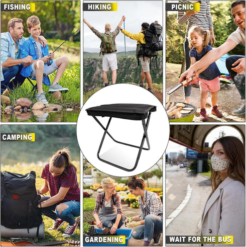 Wannasky Picnics-1PCS Folding Stool, Mini Outdoor Camping Stool, Portable Small Foldable Lightweight Hunting Seat