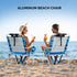 13" Backpack 3-Position VINGLI Aluminum Beach Chair Tall Beach Chairs for Adults, Portable with Adjustable Straps