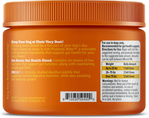 Zesty Paws Probiotics for Dogs - Digestive Enzymes for Gut Flora, Diarrhea & Bowel Support - 50 Count Soft Chew