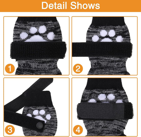 KOOLTAIL Non Slip Dog Socks - Waterproof Paw Protector for Small Medium Large Dogs, Traction Control, M