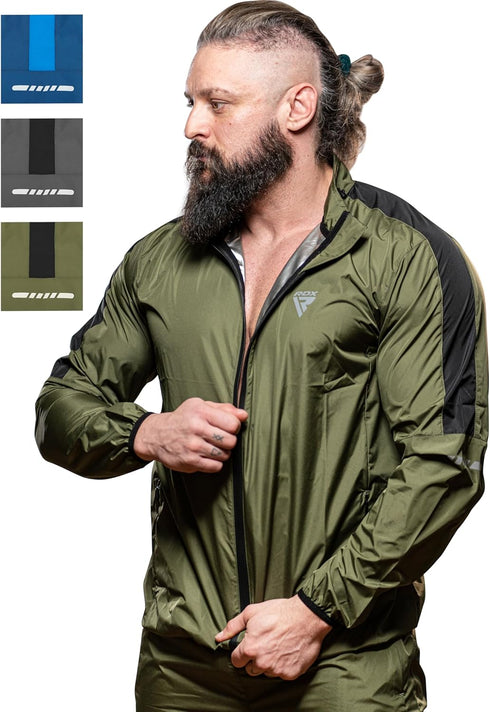 100 RDX Sauna Suit Full Body Heat Sweat Suit, Reach Oeko TEX Certified, Anti Rip Long Sleeve Tracksuit Top Bottom