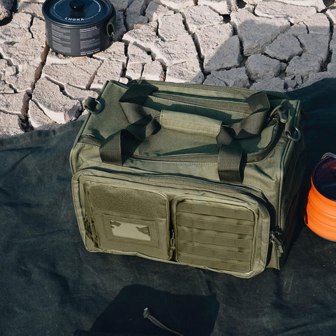 Gun Range Bag for Handguns and Ammo, Tactical Pistol Case Duffle Bags for Shooting Range Sport