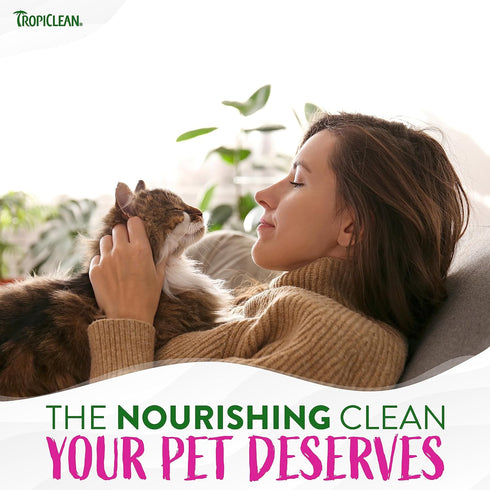 TropiClean Berry & Coconut Deep Cleansing Cat Shampoo | Natural Ingredients | Reduces Matting | Made in The USA | 12 oz
