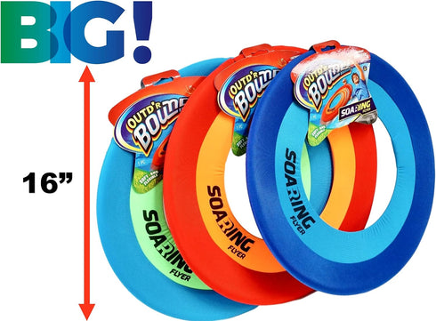 16" (3 Ball.5138-3p JA-RU Soft Giant Frisbee Throwing Disc Unit Assorted) Soaring Flyer Splash Fun Aqua Flyer