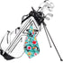 Fun Golf Towel Set of 2, Microfiber Waffle and Ball Towels for Golf Bags, Tropical Toucan Bird Accessories