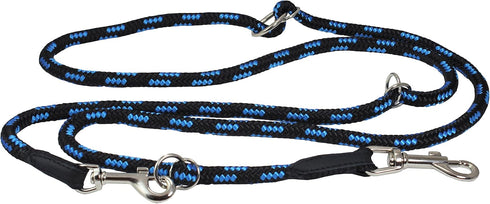 Adjustable Rope Dog Leash 42"-70" (Small; 0.3" Diam, Blue/Black) Multifunctional