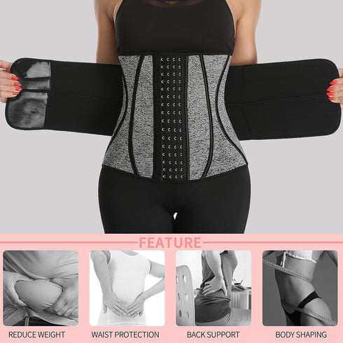 Corset Cincher KIWI RATA Neoprene Sauna Waist Trainer Sweat Belt for Women Compression Band Workout Fitness Back