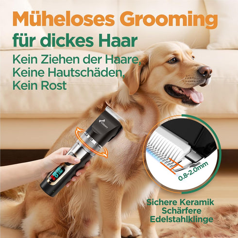 2 1 Gimars in Dog Clippers with Stainless Steel Dog Grooming Scissors Kits - Silver