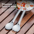 Set 2 Packed Boundless Voyage Camping Spork and Spoon Titanium Tableware Reusable Outdoor Flatware with Storage Bag