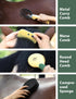 Furrishine 9 Set Horse Grooming Kit, Piece Grooming Brush with Silicone Curry Comb for Bathing & Shedding Pasture Glow
