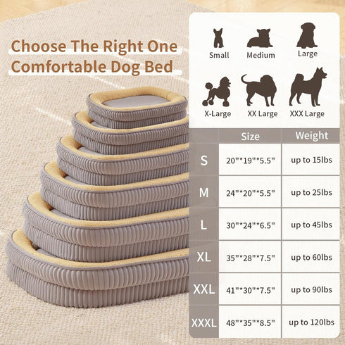 Orthopedic Dog Bed for Large Breeds - High Density Egg Crate Foam Oval Kennel Bed, Removable Washable Cover, Non-Slip