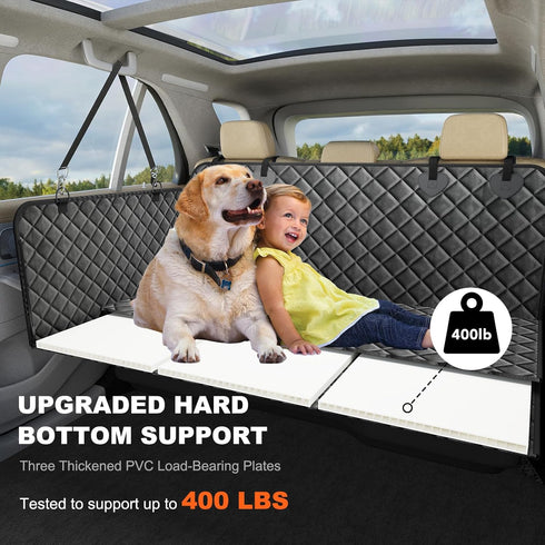 CarChic Hammock Back Seat Extender for Dogs, Non-Slip Dog Car Seat Cover for Back Seat with Hard Bottom, Durable Pet