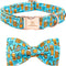 Lionheart glory Dog Collar with Bow, Adjustable Soft Blue Collar for Small Dogs, Party Collar for Boys or Girls