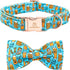 Lionheart glory Dog Collar with Bow, Adjustable Soft Blue Collar for Small Dogs, Party Collar for Boys or Girls