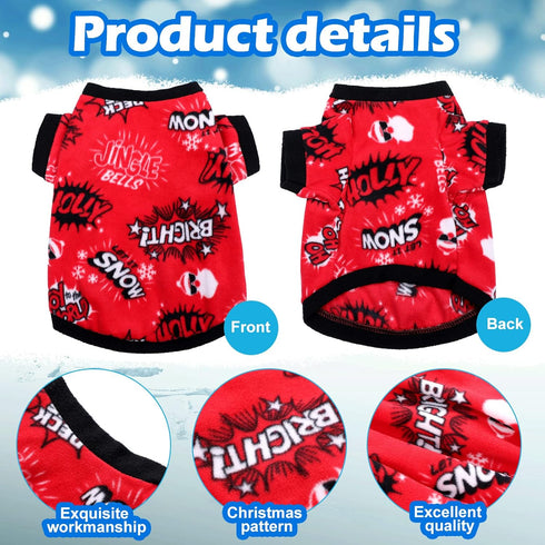 7 Pcs Dog Fleece Sweaters, Soft Fleece Puppy Outfits, Winter Dog Sweatshirt for Chihuahua Yorkshire