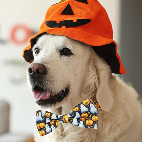2023 New Halloween Dog Collar with Bow Tie for Boys and Girls, Small Medium Large Pets (Animal Print, Medium)