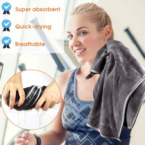 Hoiny 3 Pack (14.2" 30"), Swimming, Microfiber Gym Towels x Super Soft, Quick Drying, Absorbent Towel for Fitness