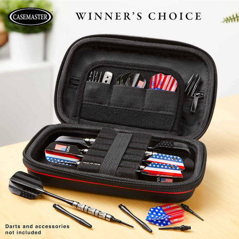 Sentinel 6 Dart Case - Holds Extra Accessories, Tips, Shafts and Flights, Compatible with Steel Tip and Soft Tip Darts,