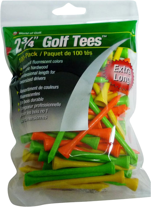 JEF WORLD OF GOLF Unisex Adult Oversized Tee, Pack of 100, 2 3/4-Inch, Fluorescent