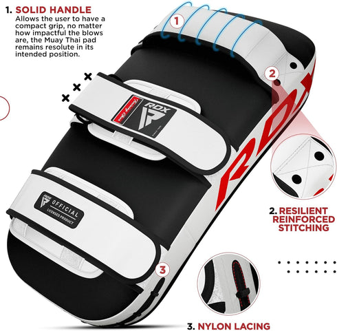 MMA, Elbow RDX Muay Thai Pad for Training, Curved Kickboxing kicking strike Shield, Coaching Kick Boxing, Martial Arts