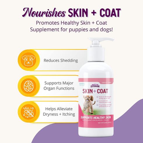 Health Extension Skin & Coat for Puppies and Dogs, 16-ounces