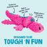 goDog Gators Durable Pink Squeaky Dog Toy, Large